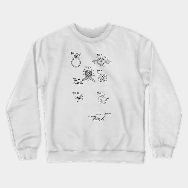 Diamond Setting Vintage Patent Hand Drawing Crewneck Sweatshirt by TheYoungDesigns